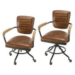 MACABANE Fauteuil Desk Vintage Cuir à Roulettes GASTON -Vente-unique shop fauteuil desk vintage cuir a roulettes gaston 3357780 6183472 72 1140x1140