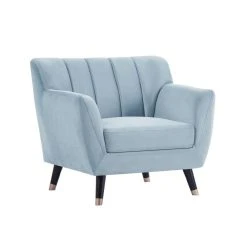 Vente-unique Fauteuil En Velours Bleu Ciel ALMARA -Vente-unique shop fauteuil droit almara 13609822 37408422 1140x1140