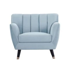 Vente-unique Fauteuil En Velours Bleu Ciel ALMARA -Vente-unique shop fauteuil droit almara 13609822 37408426 1140x1140