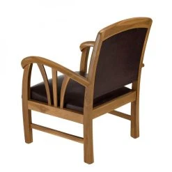 MACABANE Fauteuil En Teck Et Cuir Style Colonial - Marron -Vente-unique shop fauteuil en teck et cuir style colonial marron 500267 5 1140x1140