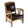 MACABANE Fauteuil En Teck Et Cuir Style Colonial - Marron