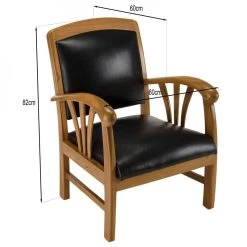 MACABANE Fauteuil En Teck Et Cuir Style Colonial - Noir -Vente-unique shop fauteuil en teck et cuir style colonial noir 500266 5 1140x1140