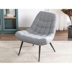 Vente-unique Fauteuil En Tissu Gris Clair ESENO