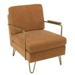 MACABANE Fauteuil Lounge Tissu Orange Métal Doré Accoudoirs Bois 10 MACABANE Fauteuil Lounge Tissu Orange Métal Doré Accoudoirs Bois -Vente-unique shop fauteuil lounge tissu orange metal dore accoudoirs bois 3357754 6183240 40 1140x1140