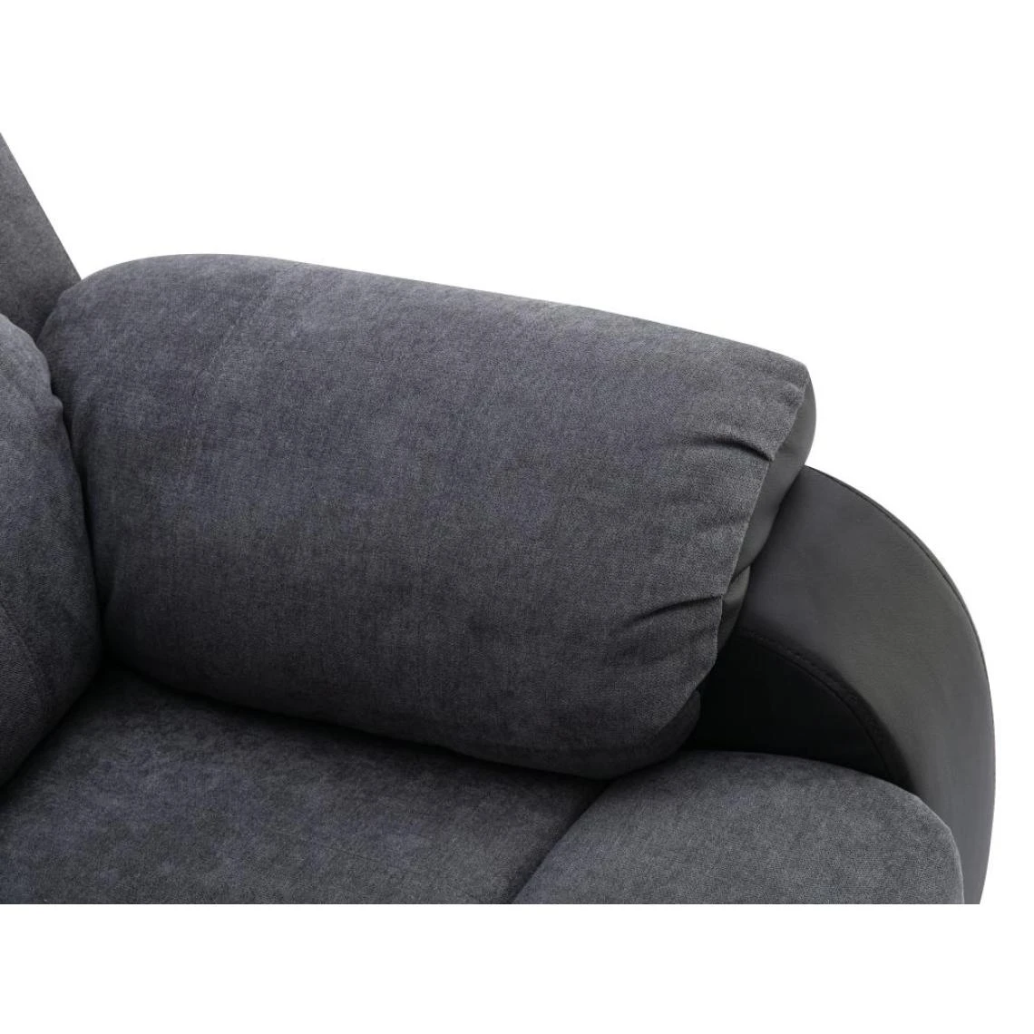 Vente-unique Fauteuil Relax En Microfibre Et Simili Gris Et Noir BRODY 6 Vente-unique Fauteuil Relax En Microfibre Et Simili Gris Et Noir BRODY – Image 4