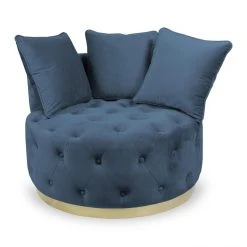 MENZZO Fauteuil Rond Capitonné Timeo Velours Bleu -Vente-unique shop fauteuil rond capitonne timeo velours bleu 10668916 27789592 1140x1140