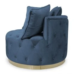 MENZZO Fauteuil Rond Capitonné Timeo Velours Bleu -Vente-unique shop fauteuil rond capitonne timeo velours bleu 10668916 27789594 1140x1140