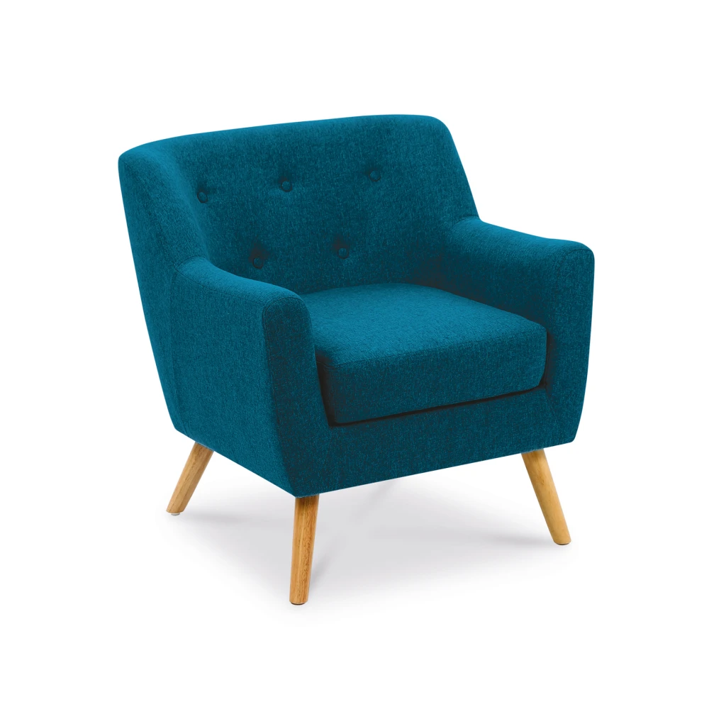 Idmarket Fauteuil Scandinave En Tissu Bleu Canard 4 Idmarket Fauteuil Scandinave En Tissu Bleu Canard – Image 2