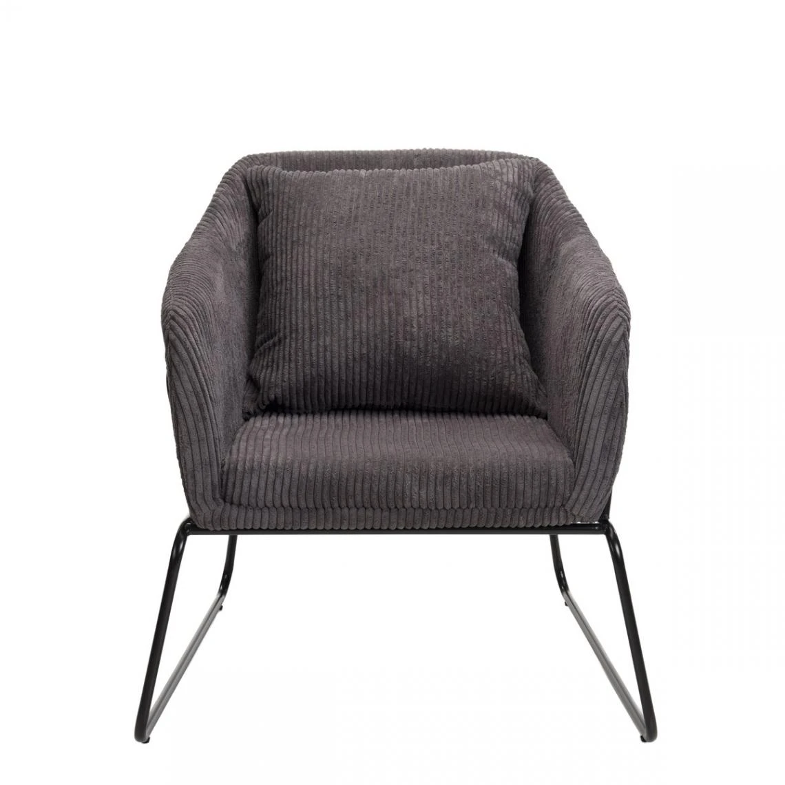 MACABANE Fauteuil Tissu AGATHE Velours Cotelé Gris Anthracite Pieds Évasés M... 6 MACABANE Fauteuil Tissu AGATHE Velours Cotelé Gris Anthracite Pieds Évasés M... – Image 4