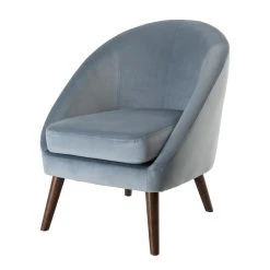 MACABANE Fauteuil Tissu Velours LOIS Bleu Clair Pieds Bois -Vente-unique shop fauteuil tissu velours lois bleu clair pieds bois 1274855 2 1140x1140