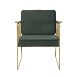 MACABANE Fauteuil Velours Vert Foncé Pieds Métal Doré Accoudoir Cordage -Vente-unique shop fauteuil velours vert fonce pieds metal dore accoudoir cordage 3358790 6189330 30 1140x1140