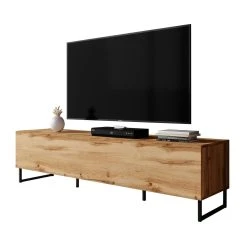 FURNIX Meuble Tv / Banc Tv Avec Pieds En Métal Zibo 160 Cm Style Mode... -Vente-unique shop furnix meuble tv banc tv avec pieds en metal zibo 160 cm style moderne avec compartiments fermes chene wotan mat 13427838 36723538 1140x1140