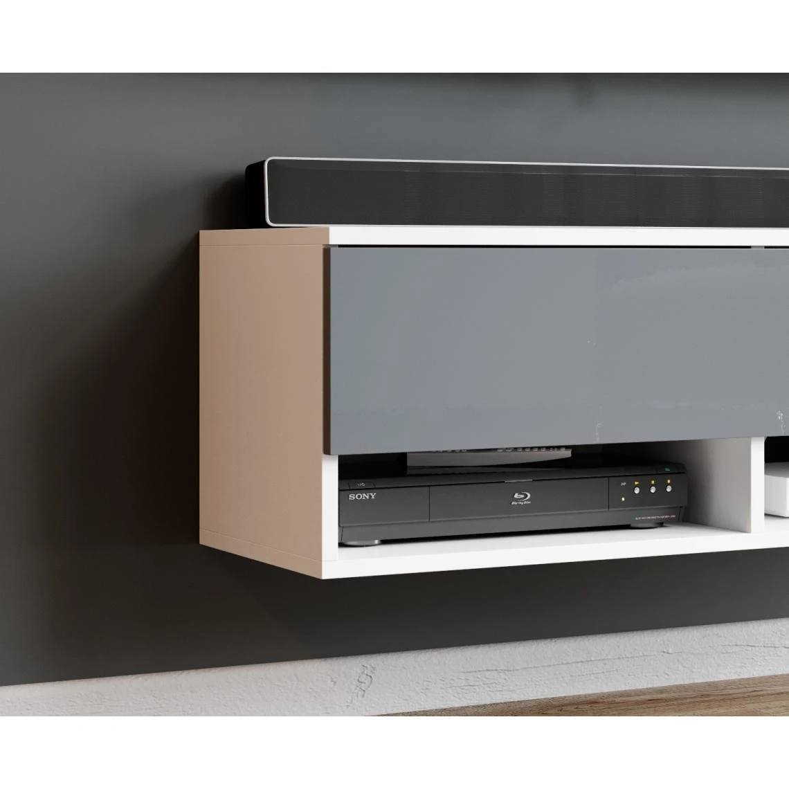 Furnix Meuble Tv / Meuble Tv Suspendu ALYX 100 X 32 X 34 Cm Style Indu... 5 Furnix Meuble Tv / Meuble Tv Suspendu ALYX 100 X 32 X 34 Cm Style Indu... – Image 3