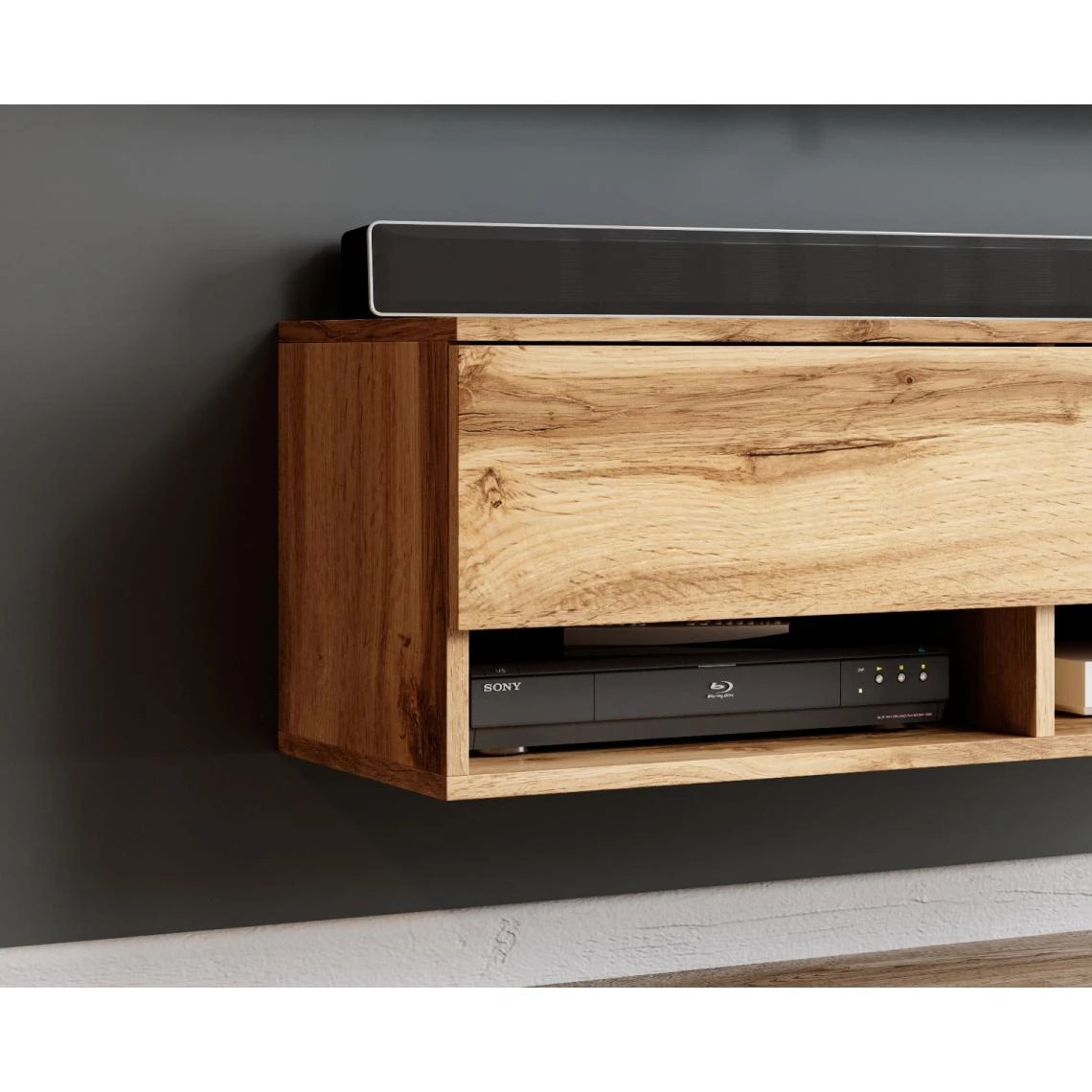 Furnix Meuble Tv / Meuble Tv Suspendu ALYX 100 X 32 X 34 Cm Style Indu... 5 Furnix Meuble Tv / Meuble Tv Suspendu ALYX 100 X 32 X 34 Cm Style Indu... – Image 3