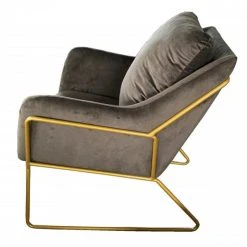 Mathi Design GOLDEN - Fauteuil Velours Gris Et Métal Doré -Vente-unique shop golden fauteuil velours gris et metal dore 8676879 22258953 1140x1140