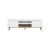 BUT Meuble TV Blanc Design Scandinave Avec 2 Portes à Compartiments Ouver... -Vente-unique shop gteborg meuble tv scandinave blanc l 160 cm 7750639 19580635 1200x1200