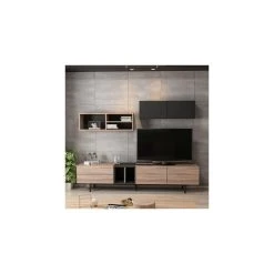 HOMEMANIA Meuble TV Diany Moderne, Bibliothèque - Avec Portes, Étag?... -Vente-unique shop hio8681285954701 img01