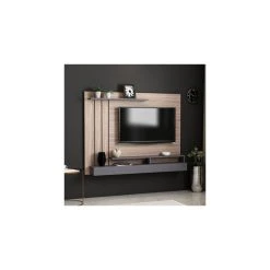 HOMEMANIA Meuble TV Lawrance Moderne Murale - Avec Étagères - Pour S... 8 HOMEMANIA Meuble TV Lawrance Moderne Murale - Avec Étagères - Pour S... -Vente-unique shop hio8681285956576 img01