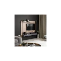 HOMEMANIA Meuble TV Lawrance Moderne Murale - Avec Étagères - Pour S... 10 HOMEMANIA Meuble TV Lawrance Moderne Murale - Avec Étagères - Pour S... -Vente-unique shop hio8681285956576 img03
