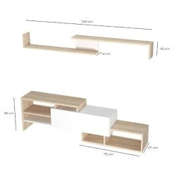 HOMEMANIA Meuble TV Fenice - Avec Des étagères, Des étagères - Du ... -Vente-unique shop homemania meuble tv fenice avec des etageres des etag 9485205 179888 8 1140x1140