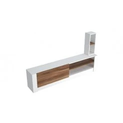 HOMEMANIA Meuble TV Gomez - Avec Des étagères - Salon - Blanc, Bois ... -Vente-unique shop homemania meuble tv gomez avec des etageres salon blanc bois en panneau de melamine 180 x 30 x 43 cm 9634794 24997588 1140x1140