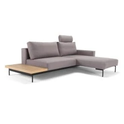 Inside 75 INNOVATION LIVING Canapé Design D'angle BRAGI Tissu Flashtex Light G...