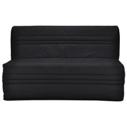 SANS MARQUE JOE Banquette BZ 3 Places - Tissu Noir - Contemporain - L 143 X P 97 C...