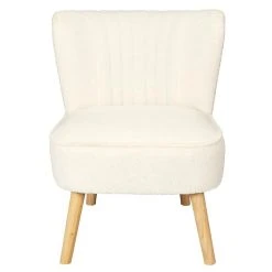 Altobuy KELIOS - Fauteuil En Tissu Bouclettes Blanc Pieds Bois Naturel -Vente-unique shop kelios fauteuil en tissu bouclettes blanc pieds bois naturel 13892880 38521432 1140x1140