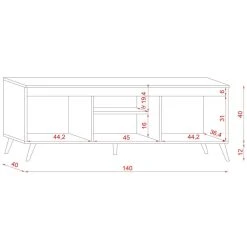 VIVALDI Meuble TV - TUE - 140 Cm - Chêne Kraft Or / Béton Graphite -... 7 VIVALDI Meuble TV - TUE - 140 Cm - Chêne Kraft Or / Béton Graphite -... -Vente-unique shop kjdk1e1