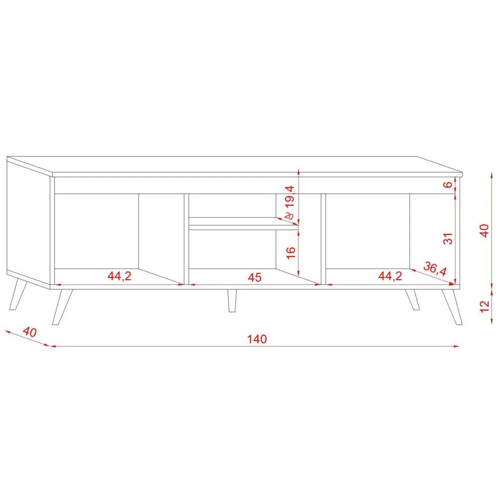 VIVALDI Meuble TV - TUE - 140 Cm - Chêne Kraft Or / Béton Graphite -... 5 VIVALDI Meuble TV - TUE - 140 Cm - Chêne Kraft Or / Béton Graphite -... – Image 3