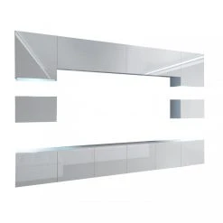 Hucoco KLARI - Ensemble Meubles TV + LED - Unité Murale Style Moderne - Larg... -Vente-unique shop klari ensemble meubles tv led unite murale style moderne largeur 300 cm mur tv a suspendre finition gloss blanc 11683378 30773228 1140x1140