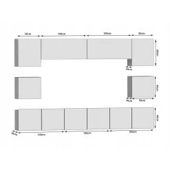 Hucoco KLARI - Ensemble Meubles TV + LED - Unité Murale Style Moderne - Larg... -Vente-unique shop klari ensemble meubles tv led unite murale style moderne largeur 300 cm mur tv a suspendre finition gloss blanc 11683378 30773230 1140x1140