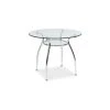 Hucoco KOOLY - Table Moderne En Verre Avec Tablette - 90x90x77 Cm - Plateau E... -Vente-unique shop kooly table moderne en verre avec tablette 90x90x77 cm plateau en verre trempe pieds en metal ronde argent 11688240 30788874 1140x1140