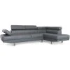 MENZZO Canapé D'angle Avec Têtières Relevables Alfa Gris