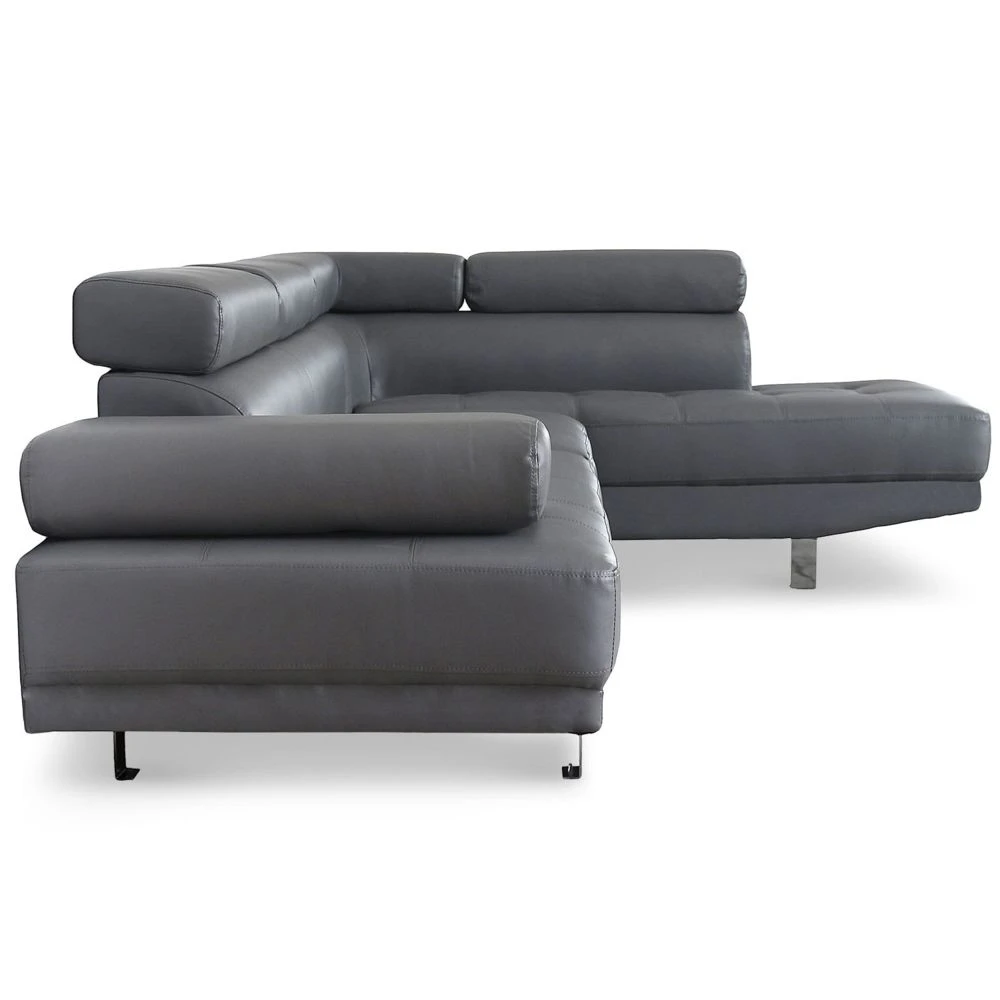 MENZZO Canapé D'angle Avec Têtières Relevables Alfa Gris 6 MENZZO Canapé D'angle Avec Têtières Relevables Alfa Gris – Image 4