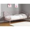 Vente-unique Lit Banquette VIVIAN - 90 X 200 Cm - Métal - Rose