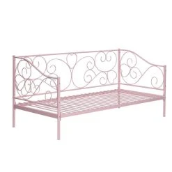 Vente-unique Lit Banquette VIVIAN - 90 X 200 Cm - Métal - Rose + Matelas -Vente-unique shop lit vivian 12235404 32528344 1140x1140