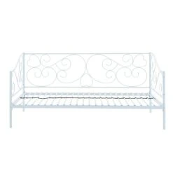 Vente-unique Lit Banquette VIVIAN - 90 X 200 Cm - Métal - Blanc + Matelas -Vente-unique shop lit vivian 12235406 32528354 1140x1140