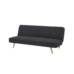 SANS MARQUE LOLA Clic Clac - Tissu Noir - Pieds Bois Naturel - L 180 X P 83 X H 78... -Vente-unique shop lola clic clac tissu noir pieds bois naturel l 180 x p 83 x h 78 cm 7699418 23225333 1140x1140