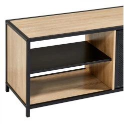 BUT Long Meuble TV L.180 OSKAR Imitation Chêne Sonoma/ Noir -Vente-unique shop long meuble tv l180 oskar imitation chene sonoma noir 9161401 23916995 1140x1140