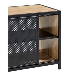 BUT Long Meuble TV L.180 OSKAR Imitation Chêne Sonoma/ Noir -Vente-unique shop long meuble tv l180 oskar imitation chene sonoma noir 9161401 23916997 1140x1140