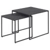 TOILINUX Lot De 2 Tables D'appoint Carré Encastrables En Mélaminé Et Métal ... -Vente-unique shop lot de 2 tables dappoint carre encastrables en melamine et metal l50 cm x h 45 cm noir 14071726 39079566 1140x1140