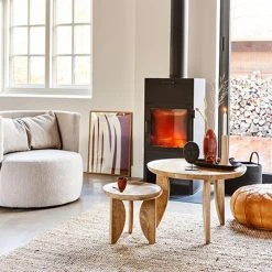 MES Lot De 2 Tables D'appoint En Bois De Manguier Naturel