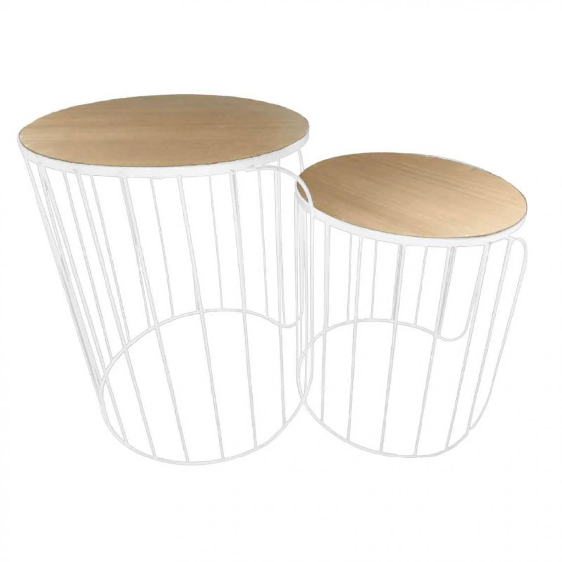 The Home Deco Factory Tables Gigognes Filaires Ana (Lot De 2) Blanc. 3 The Home Deco Factory Tables Gigognes Filaires Ana (Lot De 2) Blanc.
