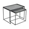 MES Lot De 2 Tables Gigognes 60 Et 45 Cm Gris Et Anthracite - VIDAL