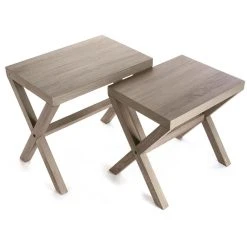 3S. X Home Lot De 2 Tables Gigognes Bois AARON