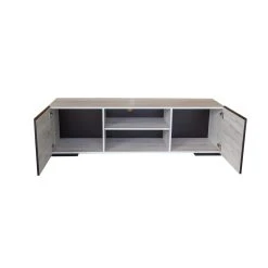 Bestmobilier Maze - Meuble TV - Bois Gris - 160 Cm - Style Contemporain 8 Bestmobilier Maze - Meuble TV - Bois Gris - 160 Cm - Style Contemporain -Vente-unique shop maze meuble tv bois gris 160 cm style contemporain 13572824 37191200 1140x1140
