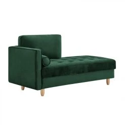 BUT Méridienne BOUDOIR Tissu Velours Vert