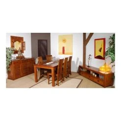 MACABANE Meuble TV Bas AYAN 3 Tiroirs Bois Teck -Vente-unique shop meuble bas tv 3 tiroirs gm 1