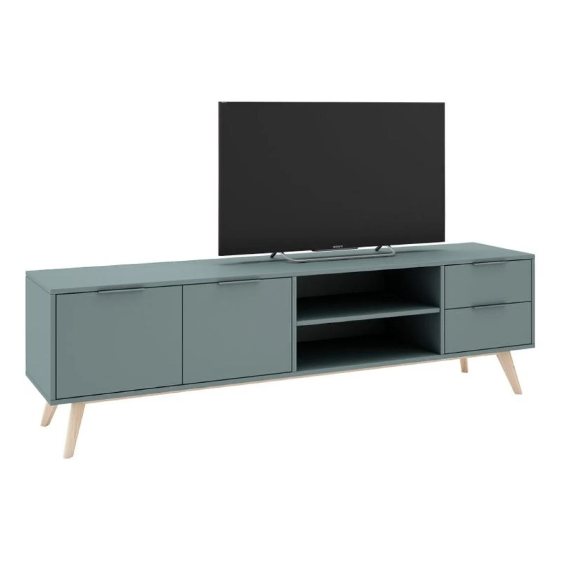 BUT Meuble TV 180cm PISCO Vert Grisé 3 BUT Meuble TV 180cm PISCO Vert Grisé